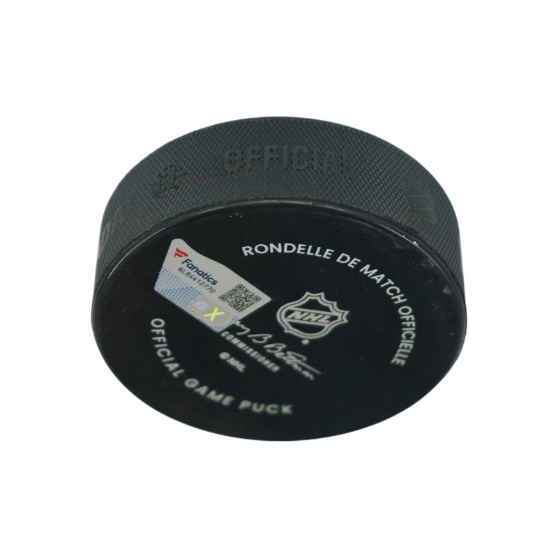 Jonathan Marchessault Las Vegas Golden Knights Autographed Banner Night Official Game Puck Fanatics Auth