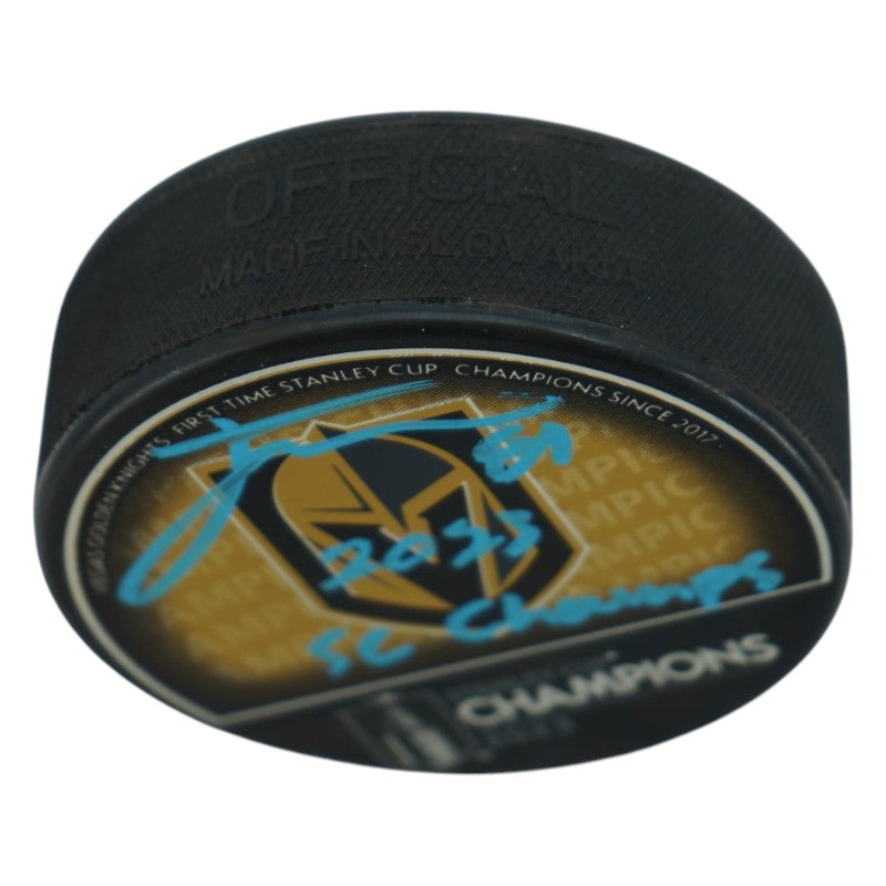 Jonathan Marchessault Las Vegas Golden Knights Autographed Inscribed Stanley Cup Champs Puck Fanatics Auth