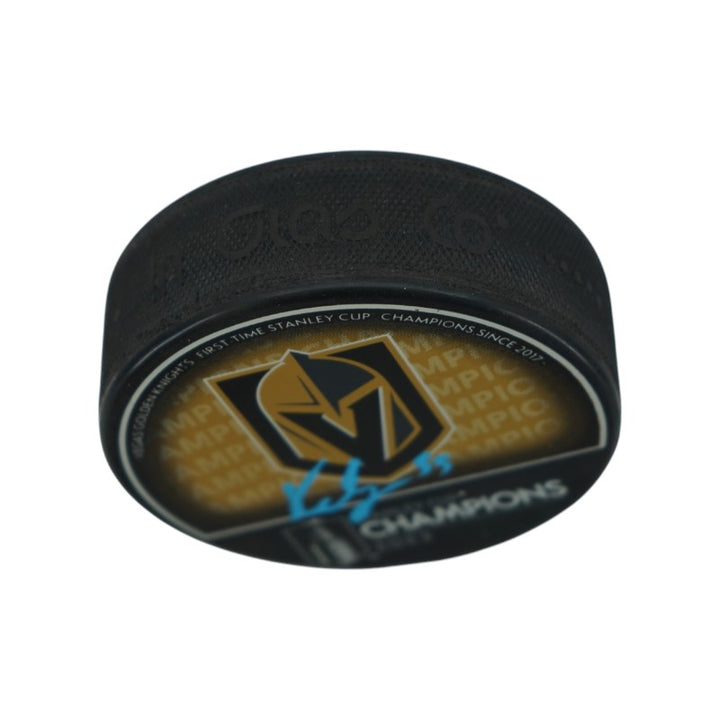 Keegan Kolesar Las Vegas Golden Knights Autographed Stanley Cup Logo Puck Fanatics Auth