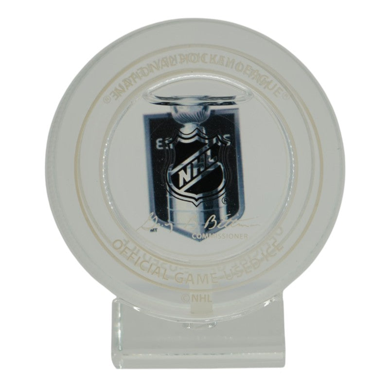 Las Vegas Golden Knights 2023 Stanley Cup Game Used Ice Crystal Hockey Puck Fanatics Auth