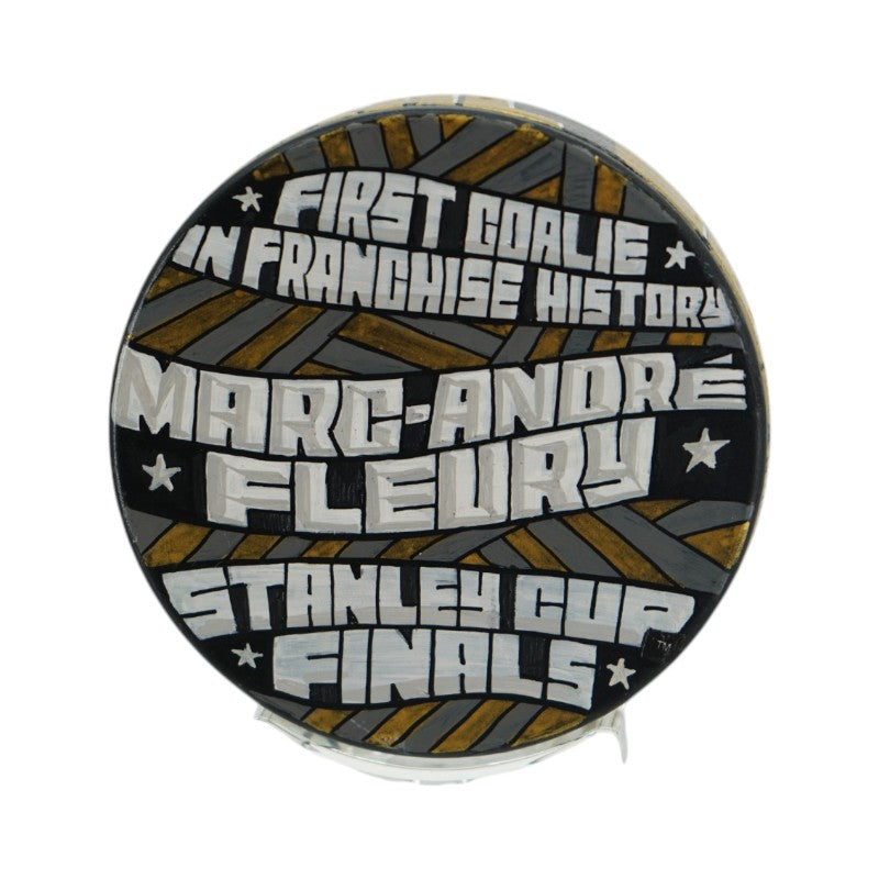 Marc Andre Fleury Las Vegas Golden Knights Autographed Painted Puck (Fanatics)