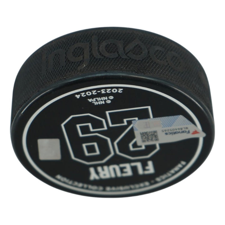 Marc Andre Fleury Minnesota Wild Autographed 2nd All Time Wins Puck LE 14/129 Fanatics Auth