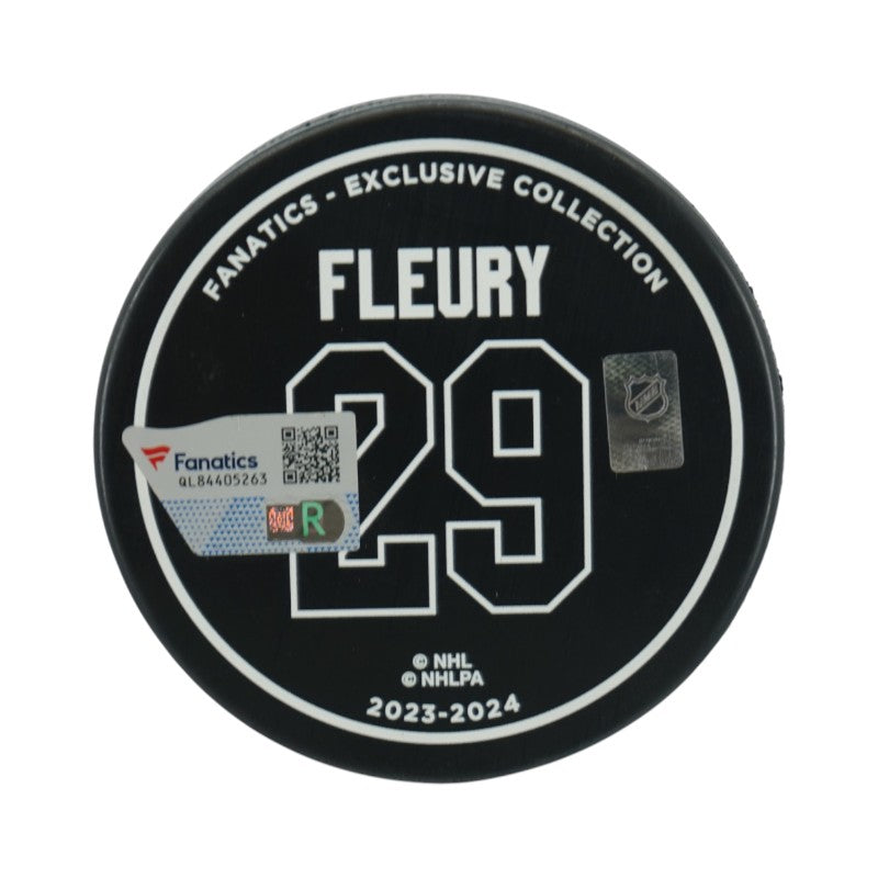 Marc Andre Fleury Minnesota Wild Autographed 2nd All Time Wins Puck LE 83/129 Fanatics Auth