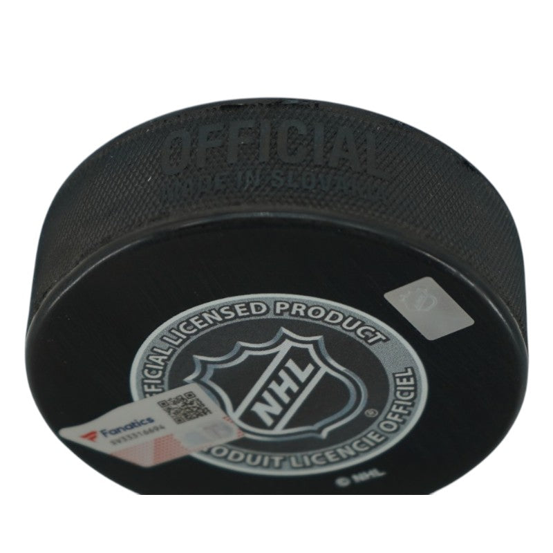 Marc Andre Fleury Pittsburgh Penguins Autographed 2003 Draft Logo Puck Fanatics Auth