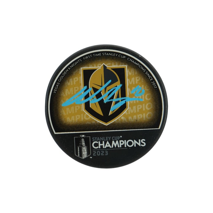 Nicolas Roy Las Vegas Golden Knights Autographed Stanley Cup Logo Puck Fanatics Auth