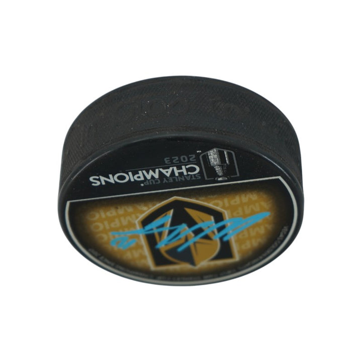 Nicolas Roy Las Vegas Golden Knights Autographed Stanley Cup Logo Puck Fanatics Auth