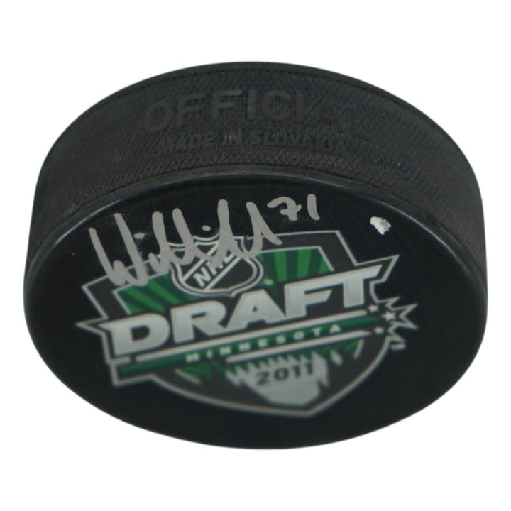 William Karlsson Anaheim Ducks Autographed 2011 Draft Night Logo Puck Fanatics Auth
