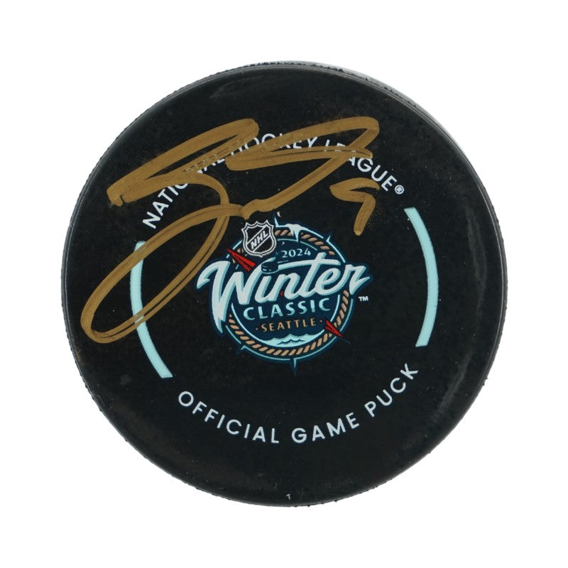 Jack Eichel Las Vegas Golden Knights Autographed 2024 Winter Classic Official Game Puck Fanatics Auth