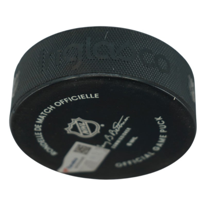 Jack Eichel Las Vegas Golden Knights Autographed Banner Night Official Game Puck Fanatics Auth
