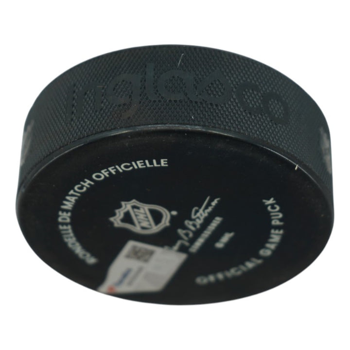 Jack Eichel Las Vegas Golden Knights Autographed Banner Night Official Game Puck Fanatics Auth
