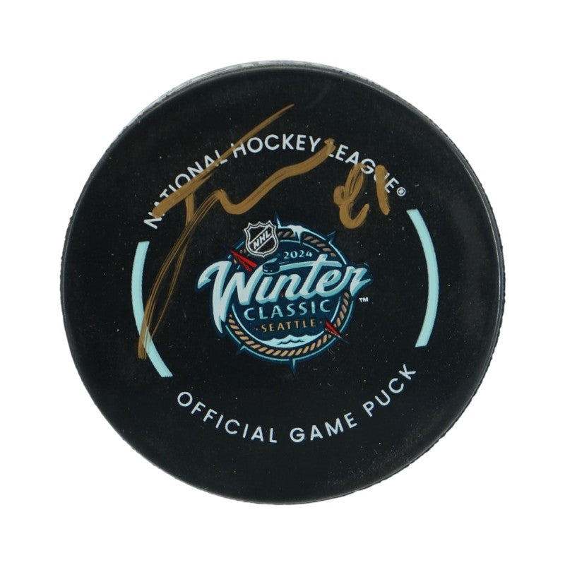 Jonathan Marchessault Las Vegas Golden Knights Autographed 2024 Winter Classic Official Game Puck Fanatics Auth