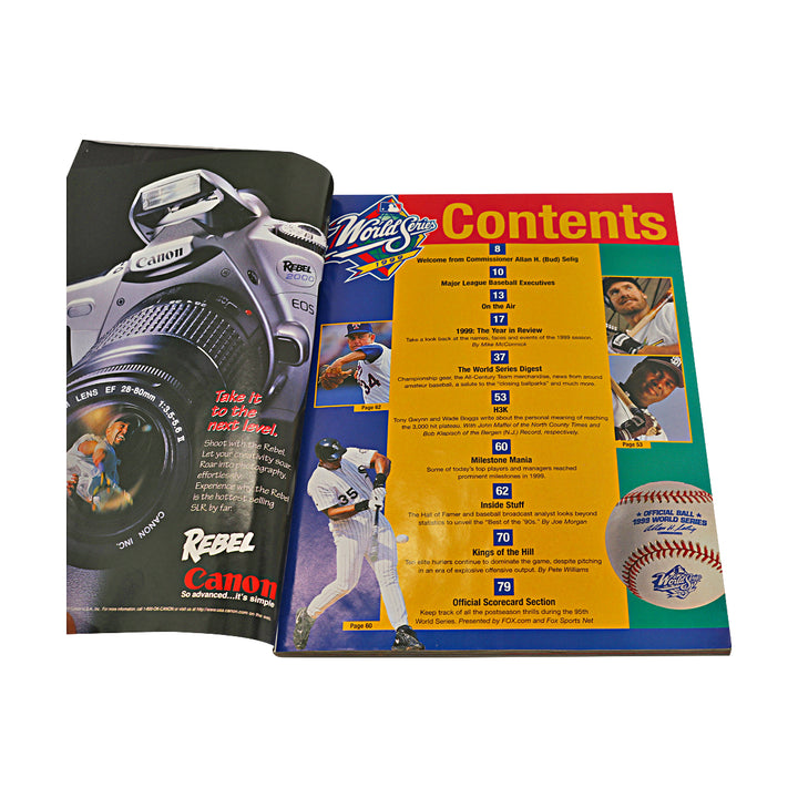 Jim Leyritz Yankees Autographed Inscribed 1999 World Series Program JSA COA