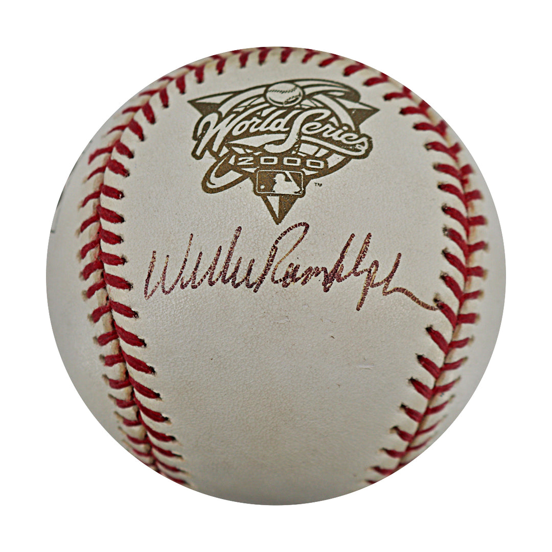 Willie Randolph Roger Clemens Yankees Dual Signed 2000 WS Logo Baseball JSA COA