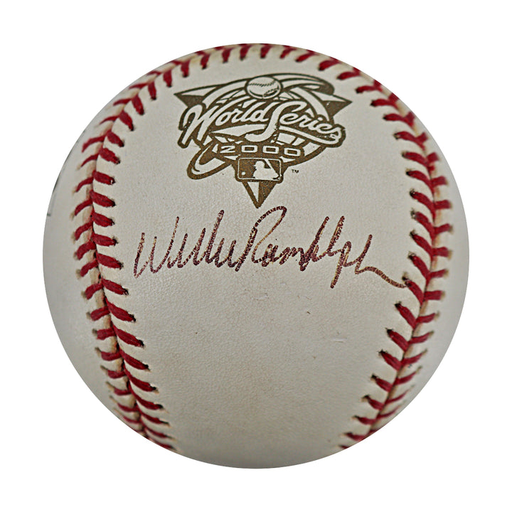Willie Randolph Roger Clemens Yankees Dual Signed 2000 WS Logo Baseball JSA COA