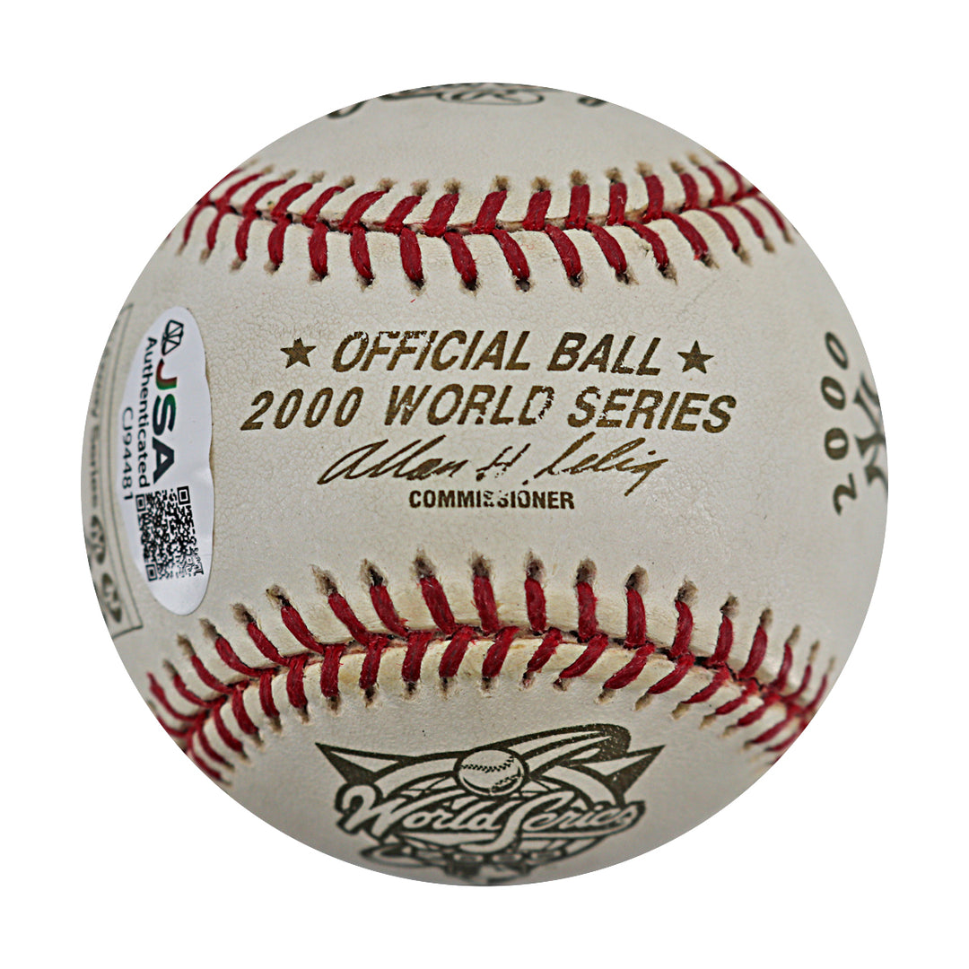 Willie Randolph Roger Clemens Yankees Dual Signed 2000 WS Logo Baseball JSA COA