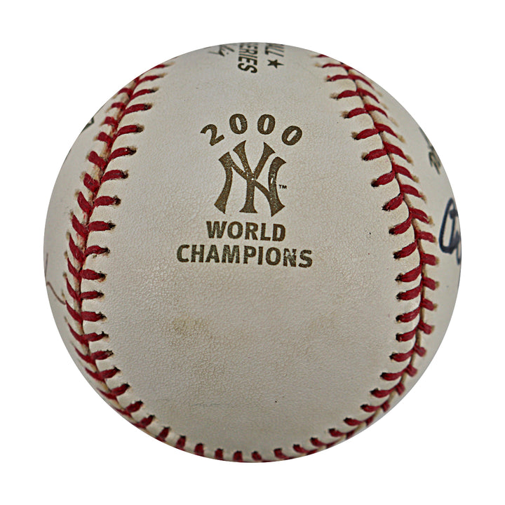 Willie Randolph Roger Clemens Yankees Dual Signed 2000 WS Logo Baseball JSA COA
