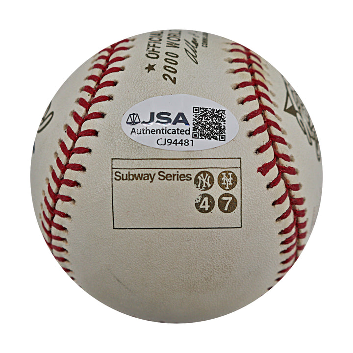 Willie Randolph Roger Clemens Yankees Dual Signed 2000 WS Logo Baseball JSA COA