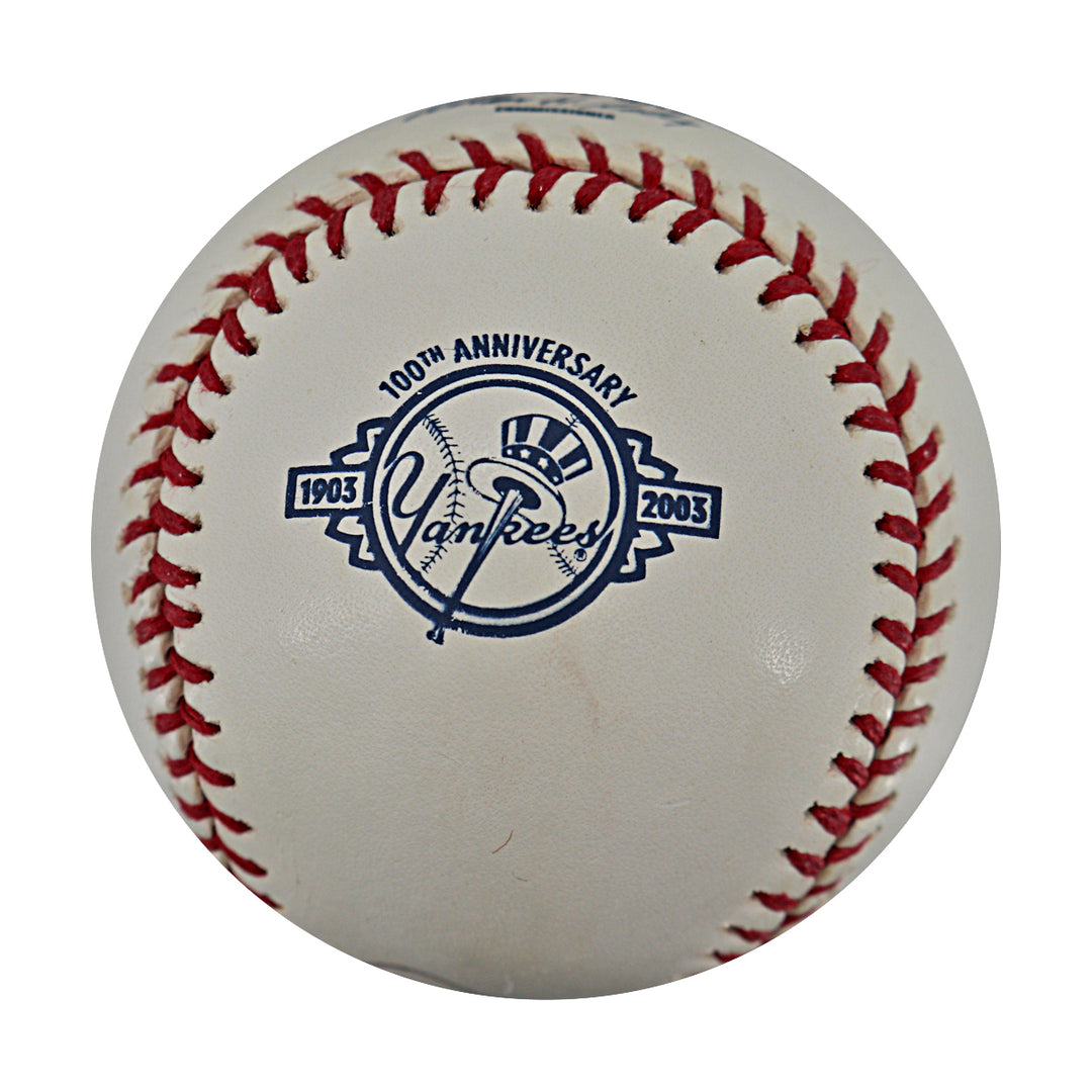 Joe Pepitone Yankees 100th Anniversary Logo Autographed OMLB Baseball JSA COA