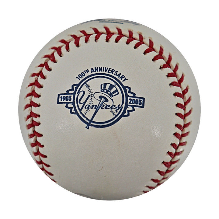 Joe Pepitone Yankees 100th Anniversary Logo Autographed OMLB Baseball JSA COA