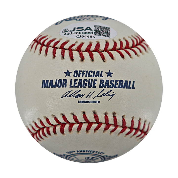 Joe Pepitone Yankees 100th Anniversary Logo Autographed OMLB Baseball JSA COA
