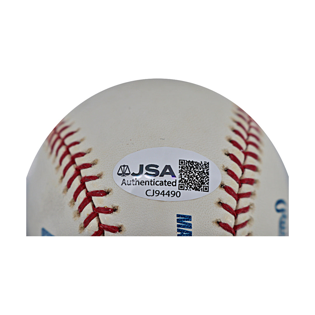 Mookie Wilson New York Mets Autographed OMLB Baseball JSA COA