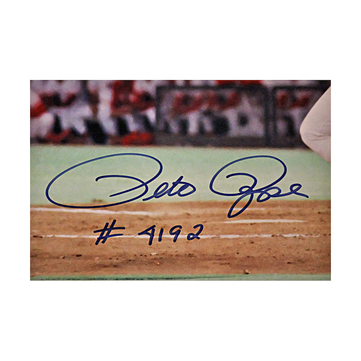 Pete Rose Cincinnati Reds Autographed Inscribed 16x20 Photo JSA COA