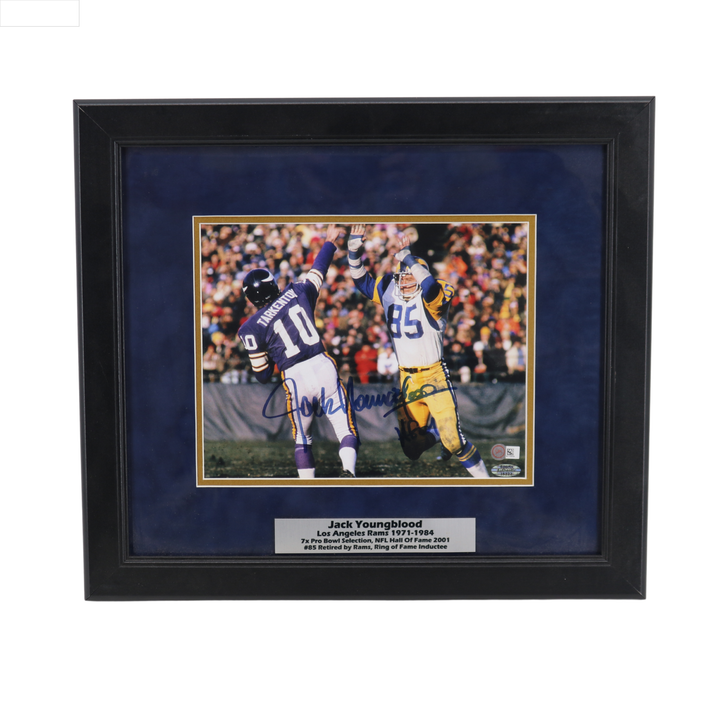 Jack Youngblood Los Angeles Rams Autographed Signed 8x10 Framed Photo SM & SA