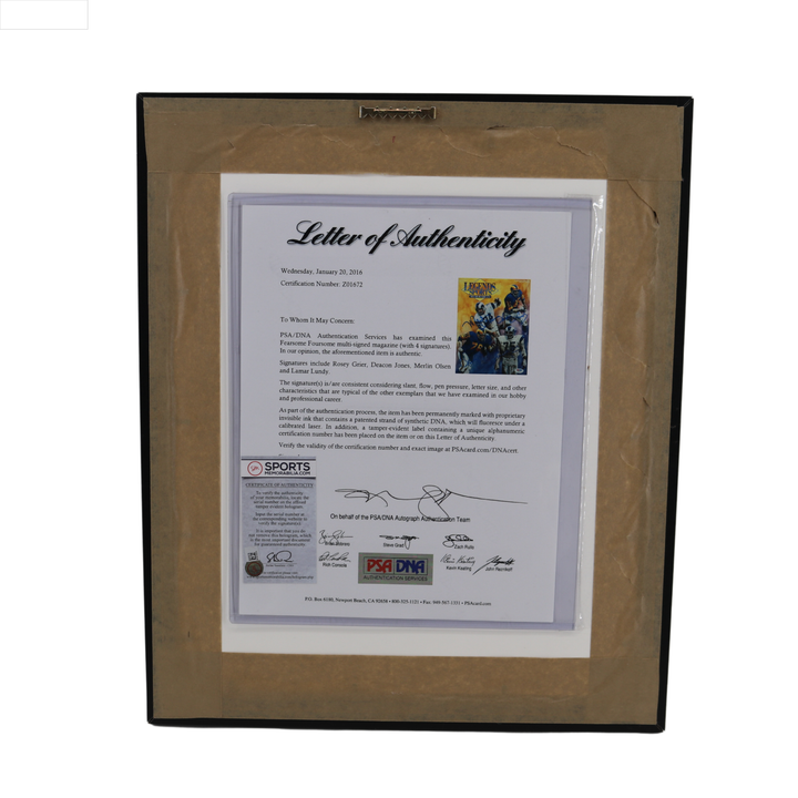 Fearsome Foursome Autographed Signed Framed Legends Sports Magazine PSA LOA