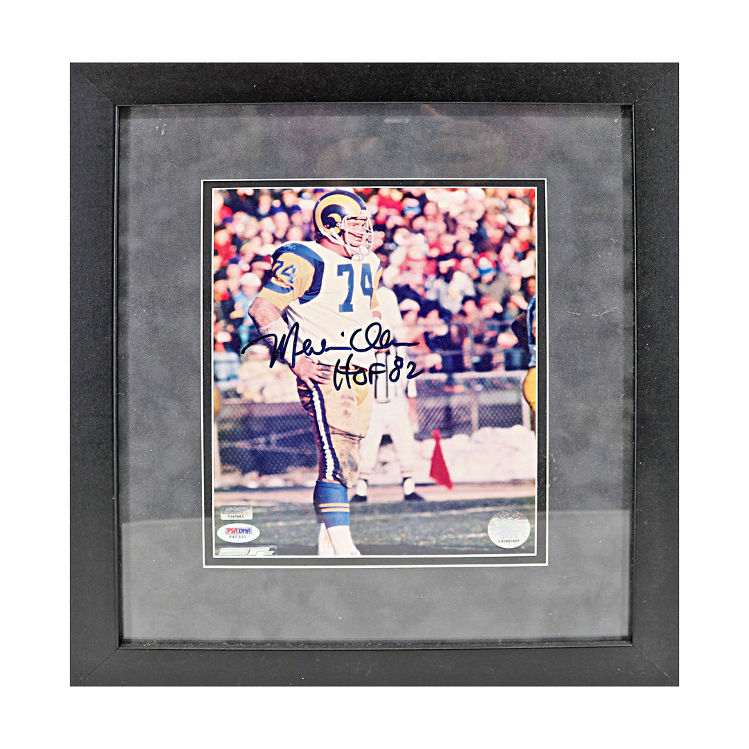 Merlin Olsen Los Angeles Rams Autographed Inscribed Framed 8x10 Photo PSA COA