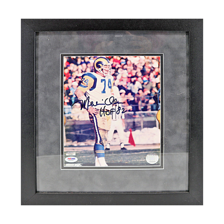 Merlin Olsen Los Angeles Rams Autographed Inscribed Framed 8x10 Photo PSA COA