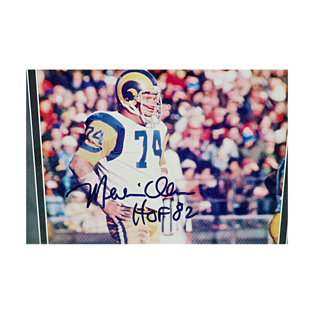 Merlin Olsen Los Angeles Rams Autographed Inscribed Framed 8x10 Photo PSA COA