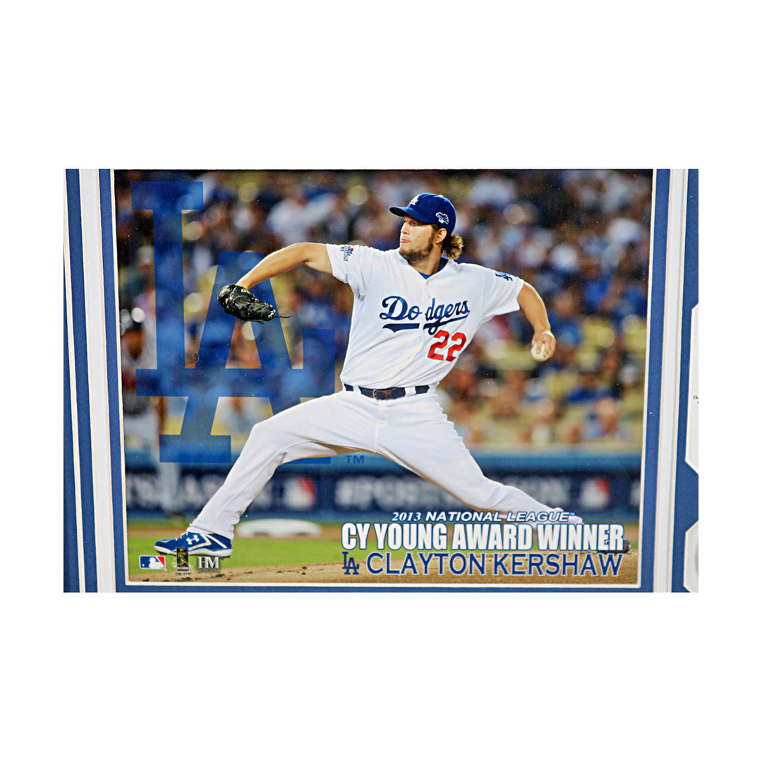 Clayton Kershaw Los Angeles Dodgers Framed Cy Young Game Used Dirt Collage MLB Auth
