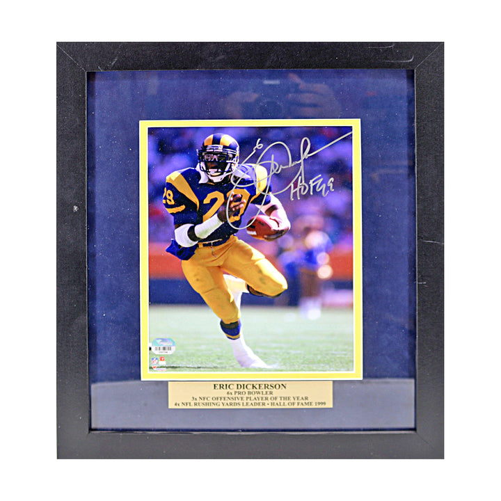 Eric Dickerson Los Angeles Rams Autographed Inscribed Framed 8x10 Photo Fanatics Auth