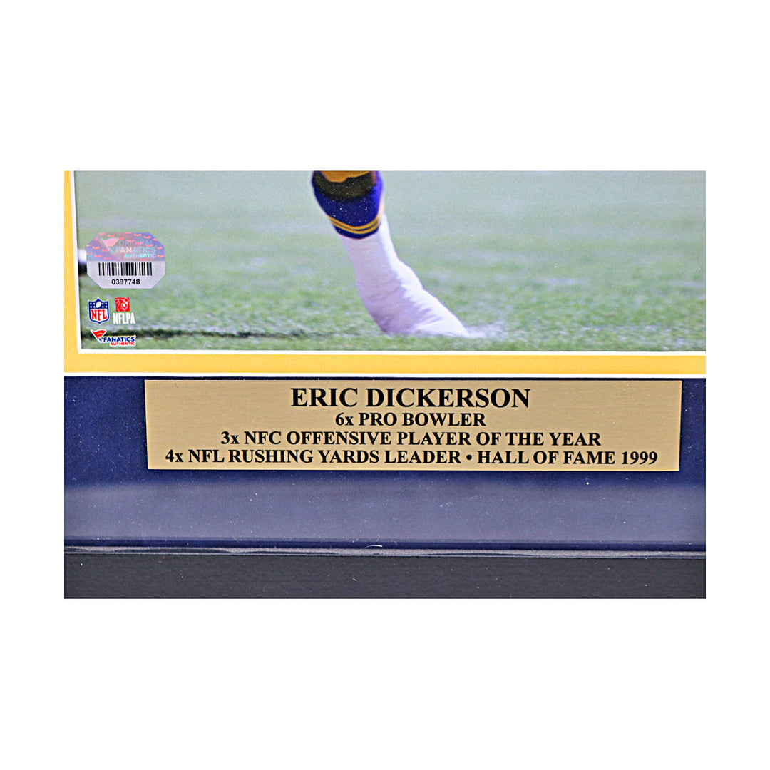 Eric Dickerson Los Angeles Rams Autographed Inscribed Framed 8x10 Photo Fanatics Auth