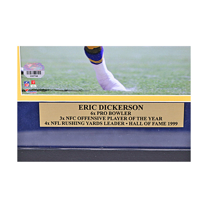 Eric Dickerson Los Angeles Rams Autographed Inscribed Framed 8x10 Photo Fanatics Auth