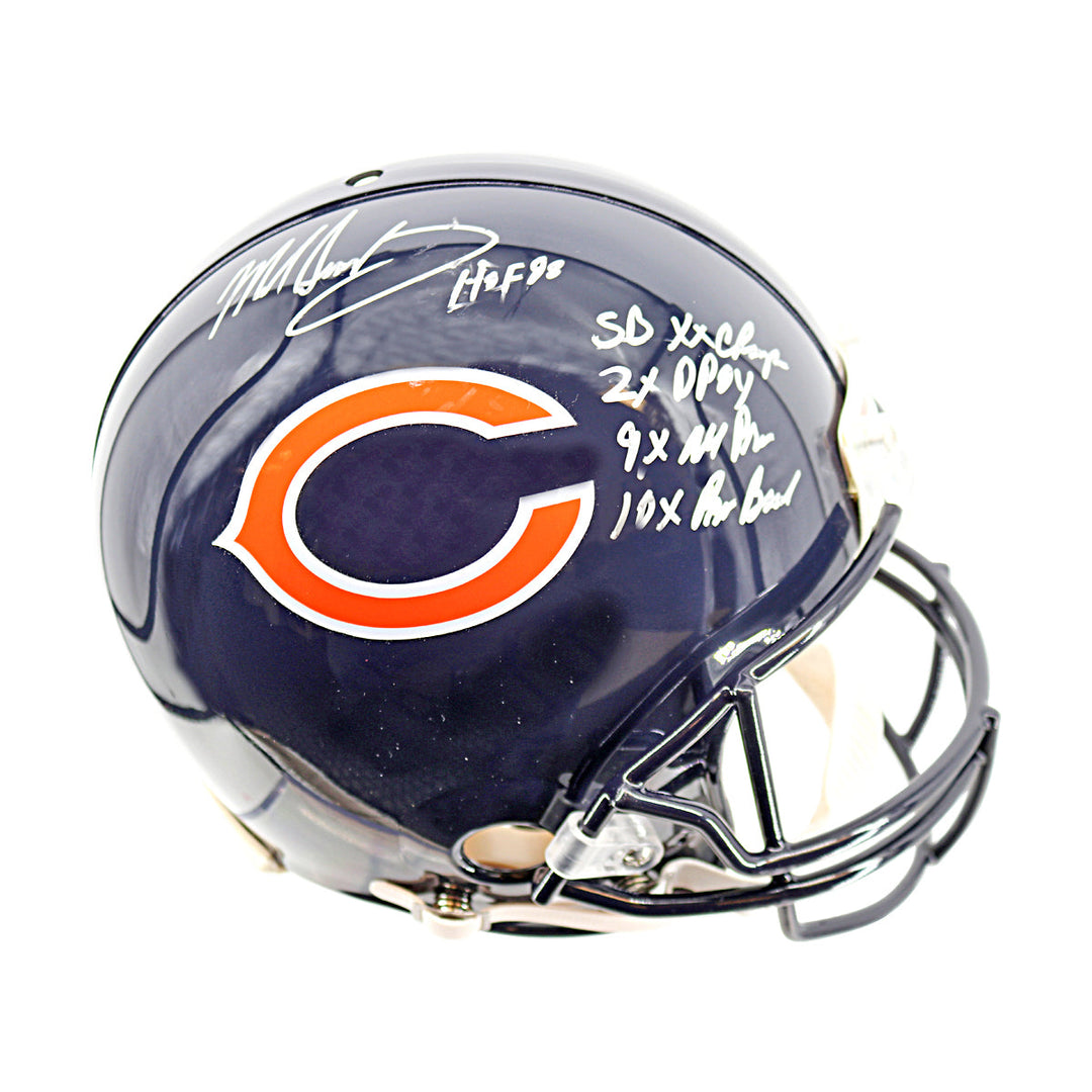 Mike Singletary Chicago Bears Autographed Inscribed VSR-4 Proline Authentic Helmet LE /50 Fanatics Auth