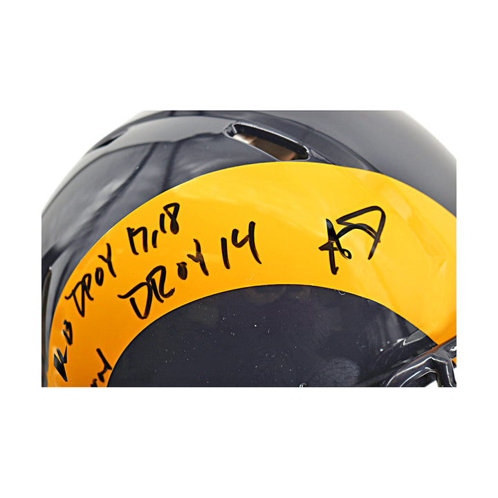 Aaron Donald Los Angeles Rams Autographed Inscribed Speed Authentic Helmet JSA Holo