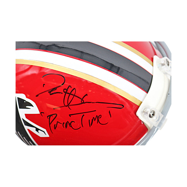 Deion Sanders Atlanta Falcons Autographed Inscribed VSR-4 Proline Authentic Helmet Fanatics Auth