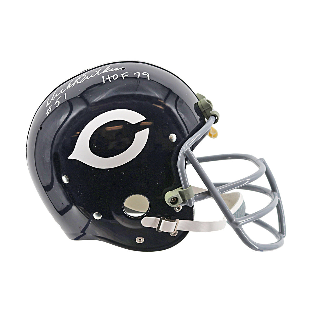 Dick Butkus Chicago Bears Autographed Inscribed Suspension Authentic Helmet JSA & PSA Holo
