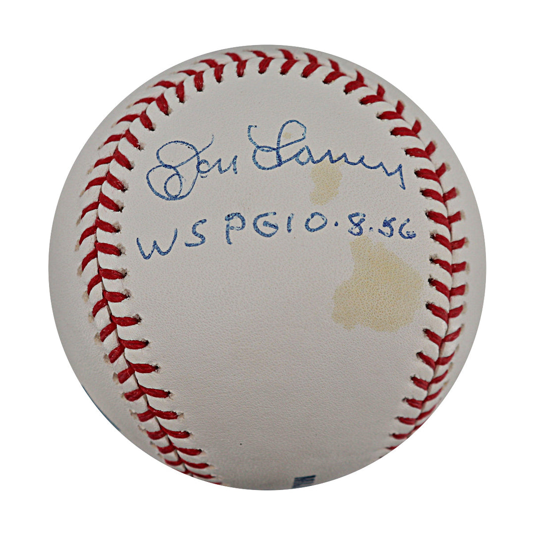 Yogi Berra Don Larsen Autographed Inscribed OMLB Baseball JSA Auth