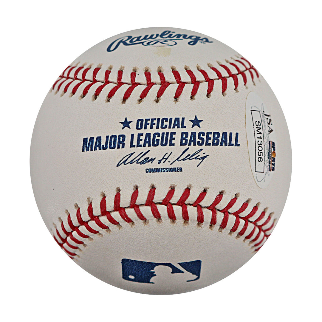 Yogi Berra Don Larsen Autographed Inscribed OMLB Baseball JSA Auth