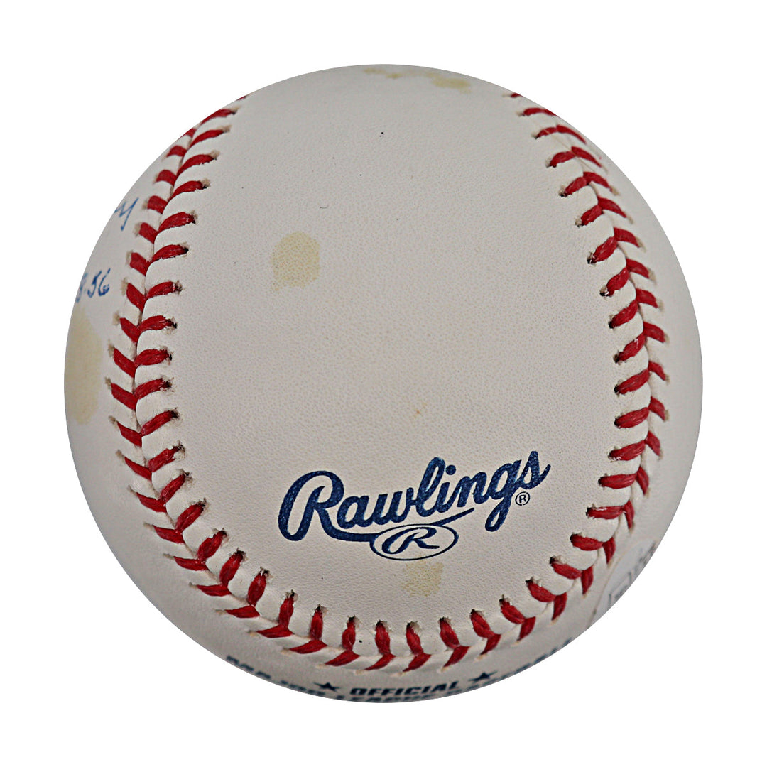 Yogi Berra Don Larsen Autographed Inscribed OMLB Baseball JSA Auth