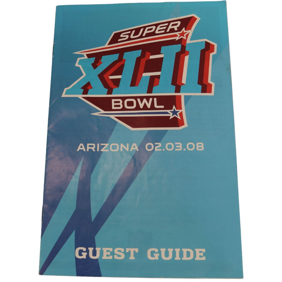 Super Bowl XLII Giants vs. Patriots Ticket, Lanyard, & Guest Guide Set