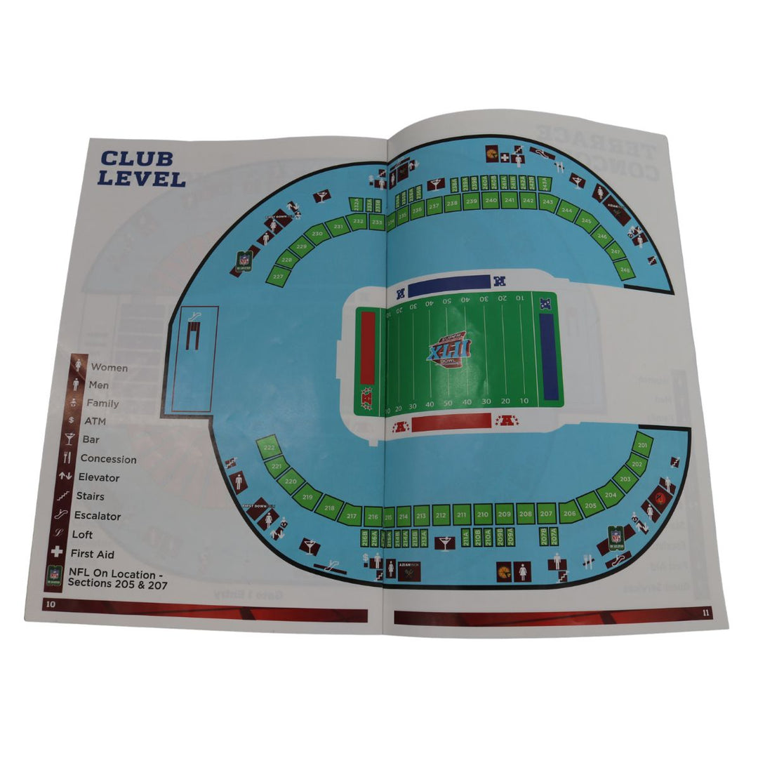 Super Bowl XLII Giants vs. Patriots Ticket, Lanyard, & Guest Guide Set