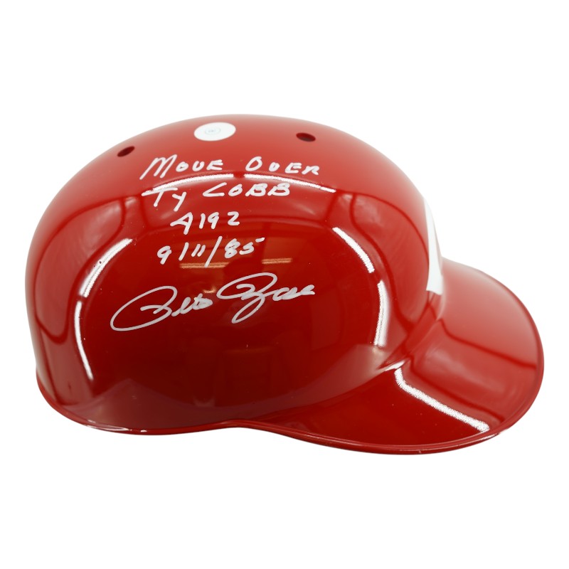 Pete Rose Cincinnati Reds Autographed Inscribed Batting Helmet JSA Holo Only