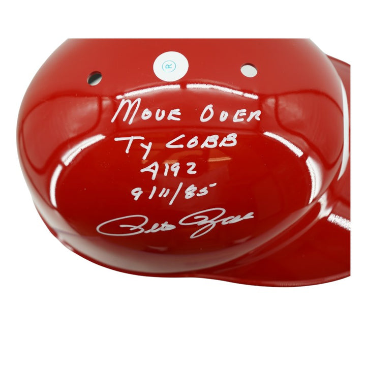 Pete Rose Cincinnati Reds Autographed Inscribed Batting Helmet JSA Holo Only