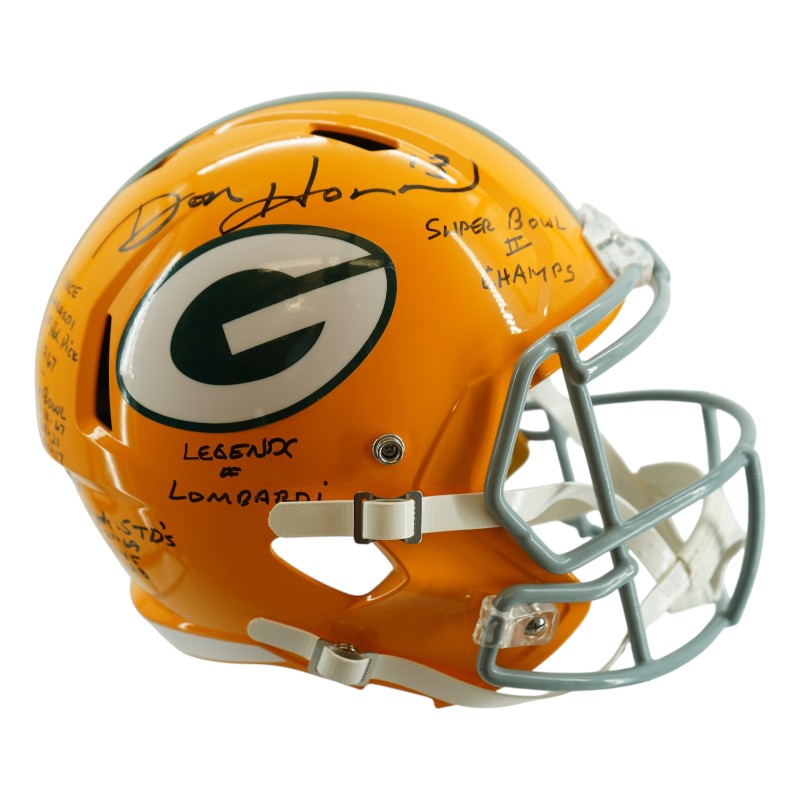 Don Horn Green Bay Packers Autographed Inscribed Full-Size Replica Helmet Beckett Auth