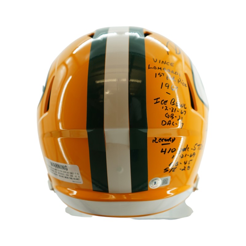 Don Horn Green Bay Packers Autographed Inscribed Full-Size Replica Helmet Beckett Auth