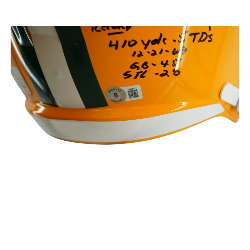 Don Horn Green Bay Packers Autographed Inscribed Full-Size Replica Helmet Beckett Auth