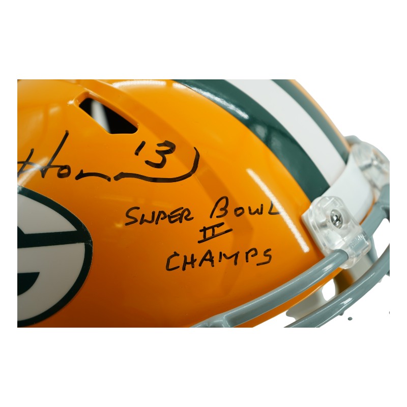 Don Horn Green Bay Packers Autographed Inscribed Full-Size Replica Helmet Beckett Auth